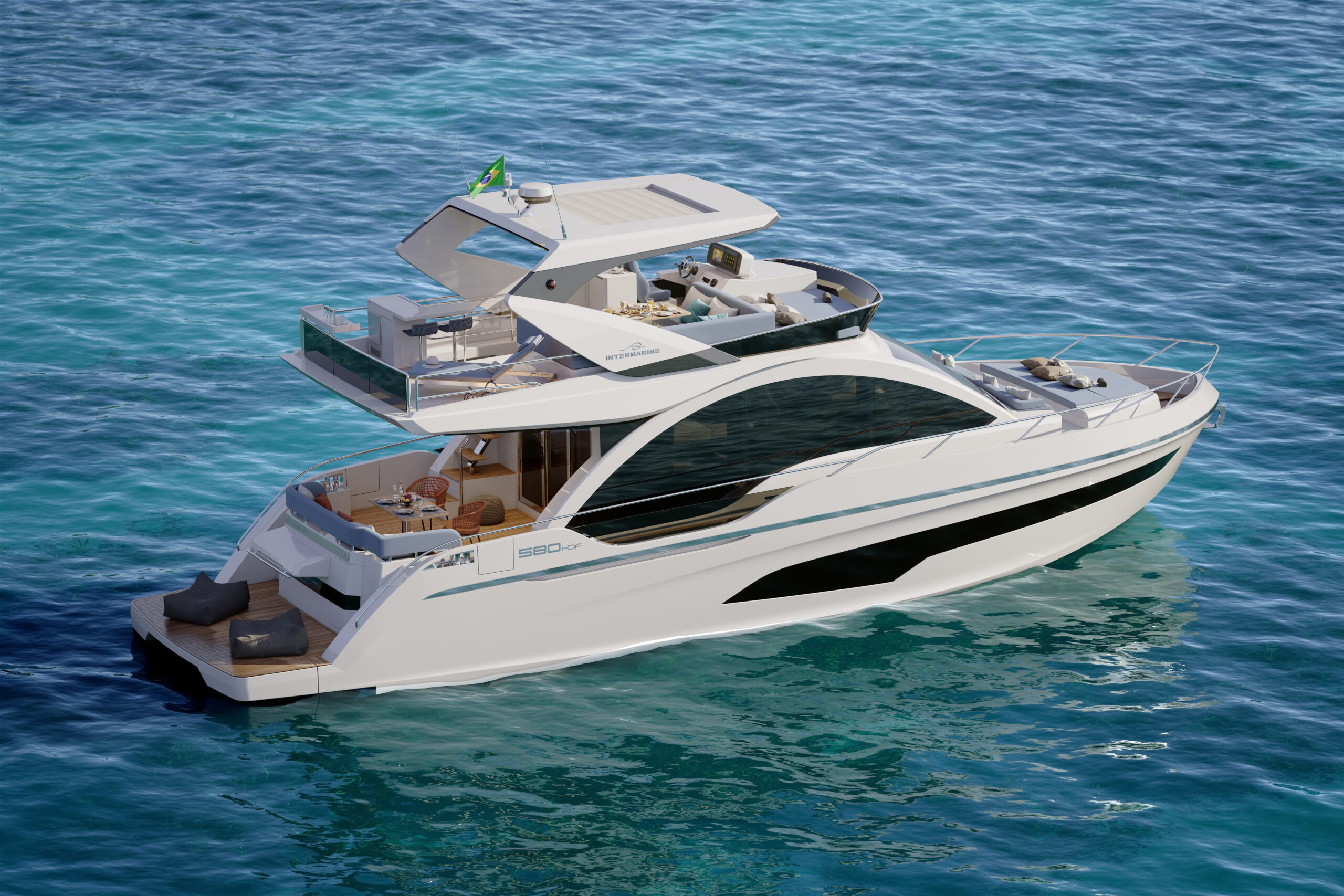Lancha Intermarine em navegação — financiamento Mondblu